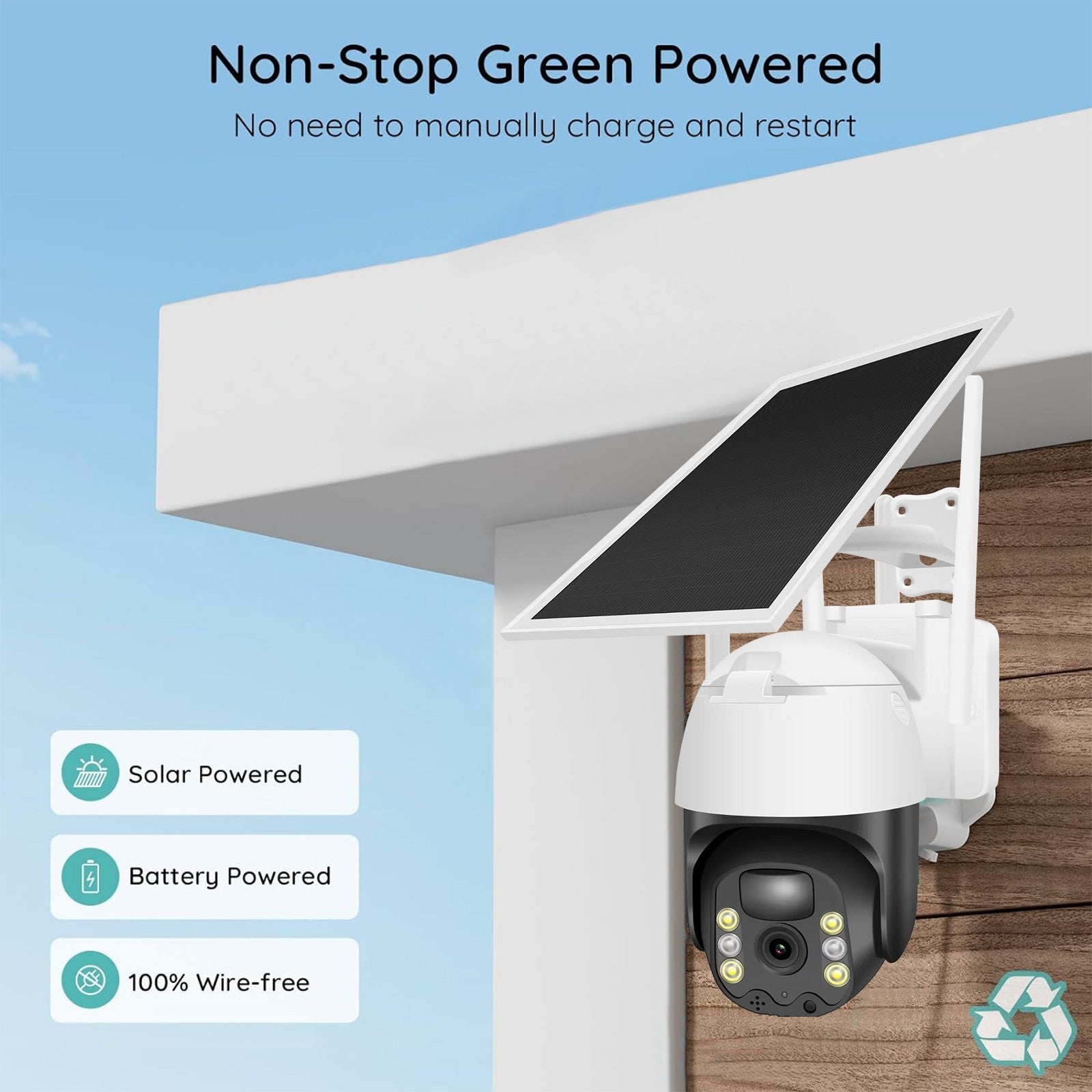 Security Camera  Solar System Battery Powered Wireless WiFi Outdoor