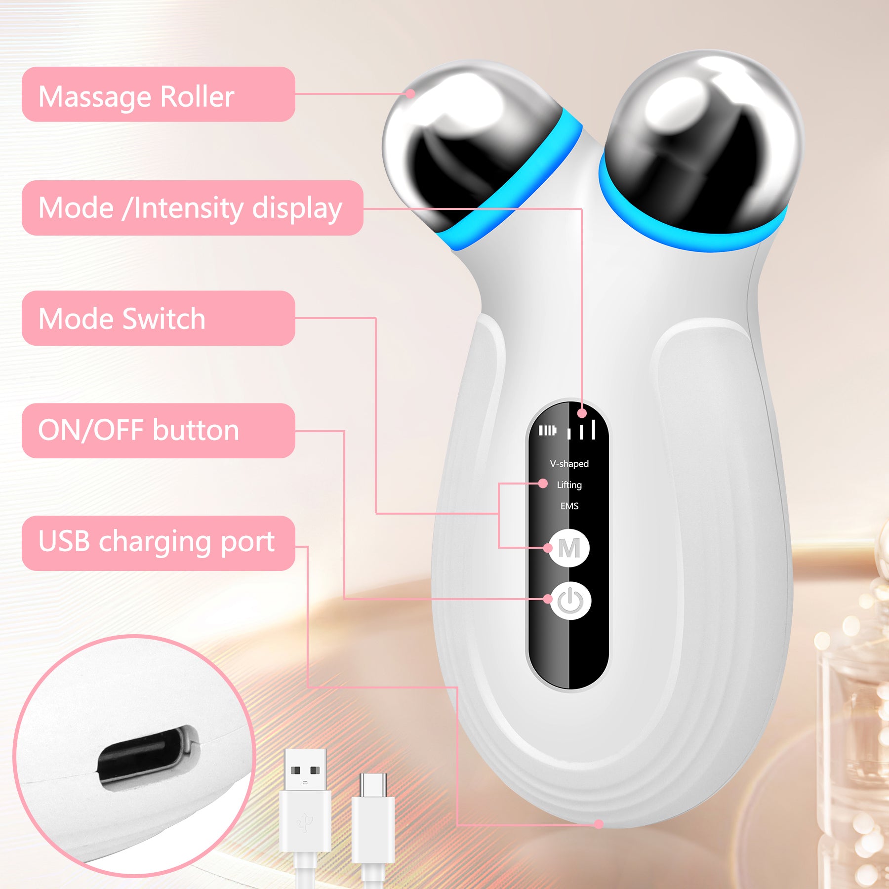 Anti Aging And Wrinkles Microcurrent Facial Device, Boost Skin Care