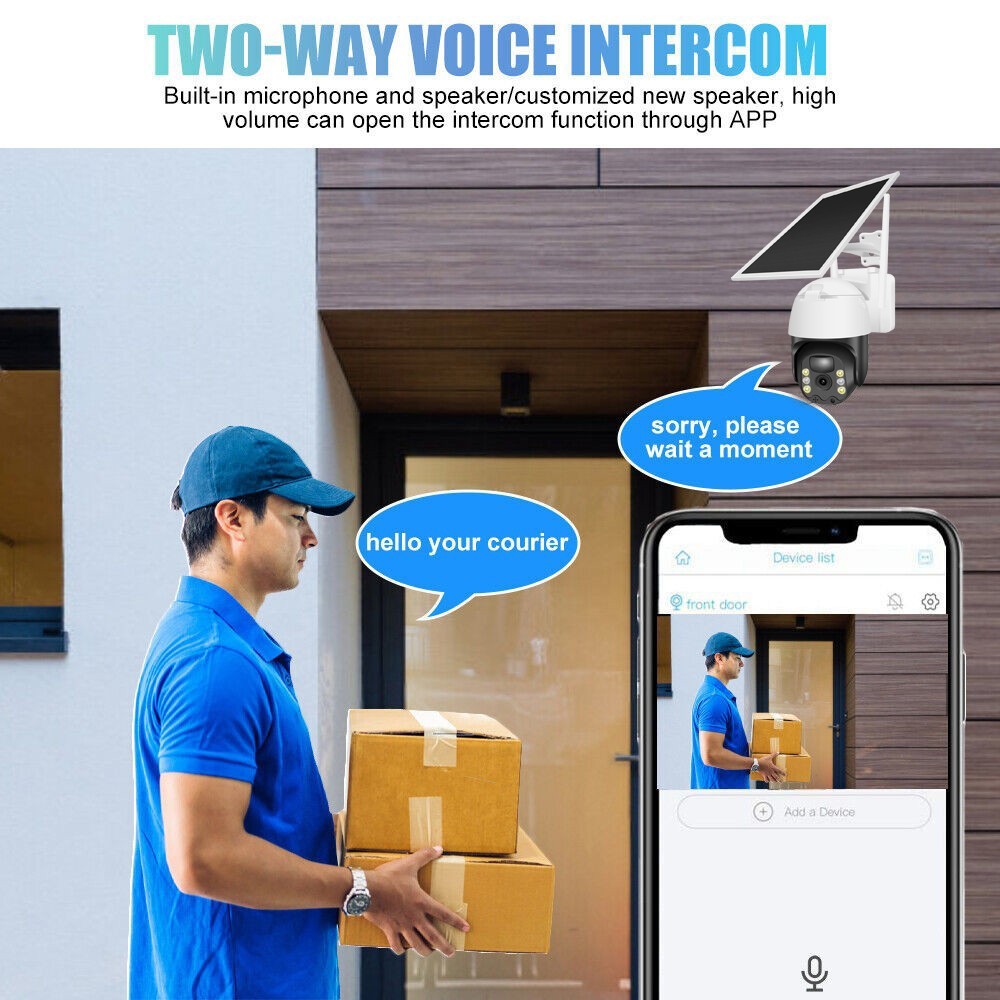 Security Camera  Solar System Battery Powered Wireless WiFi Outdoor