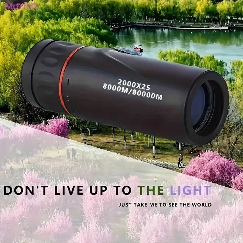 2026 2000X25 HD Monocular Telescope, Compact Portable for Travel, Hiking, Fishing, Camping, Stargazing, Concerts & Bird Watching