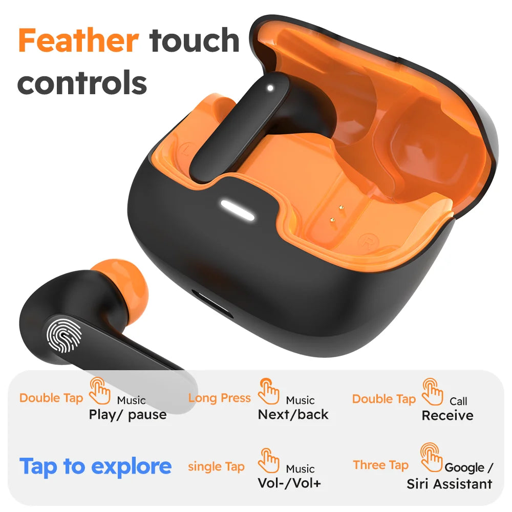 Bluetooth 5.4 TWS Wireless Bluetooth Earphones Ultra-low Latency Dual Microphone ENC Noise Cancelling in Ear Bluetooth Earphones📲