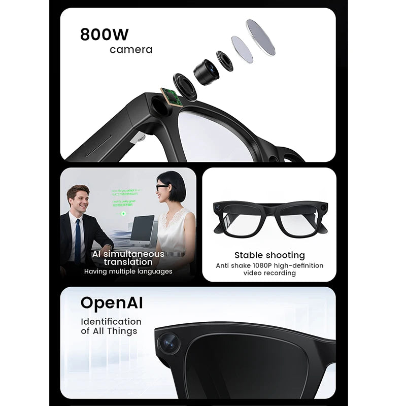2026 upgrade Smart Glasses HD Photo Video OpenAI Record Translation Touch Photochromic Lenses Bluetooth Call Music Multifunction Glasses📲