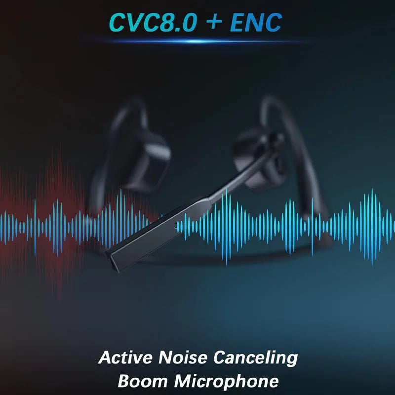 Wireless Bluetooth Headset Bone Conduction Earphones Fast Charge Sports Gaming Headphones with Dual CVC8.0 Noise-canceling Mic📲