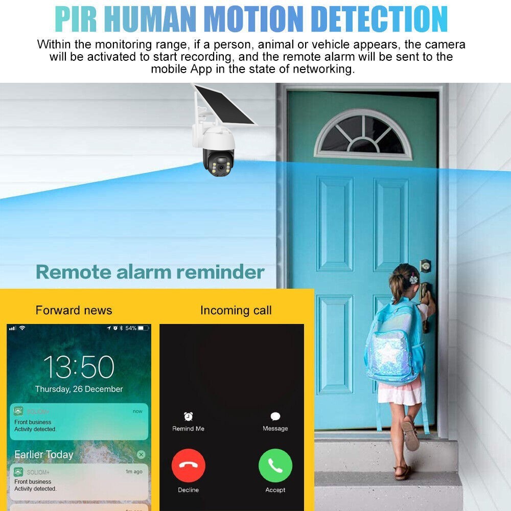 Security Camera  Solar System Battery Powered Wireless WiFi Outdoor